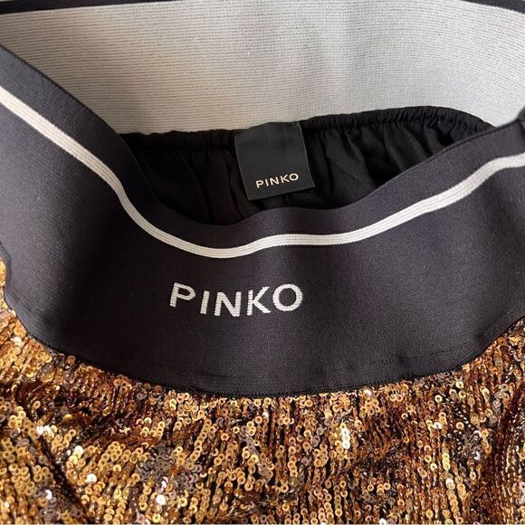 PINKO Pinko Palazzo Pants With Sequins Color Gold Size 40 IT USA 4 - Picture 5 of 7